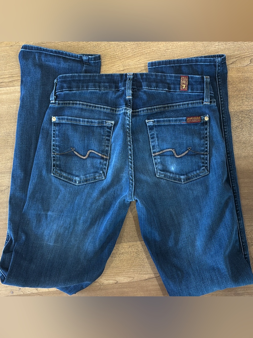 7 For All Mankind Women’s Dark Blue Relaxed Straight Jeans